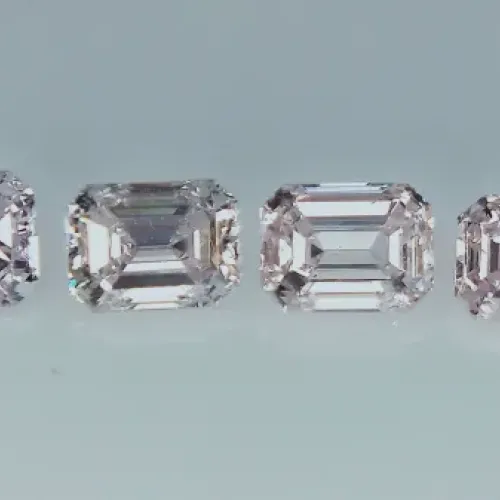 Natural Fancy Light Pink diamonds - 0.73ct Emerald cut parcel