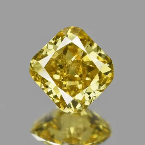 Natural Fancy Yellow diamond - 0.13ct Cushion Cut